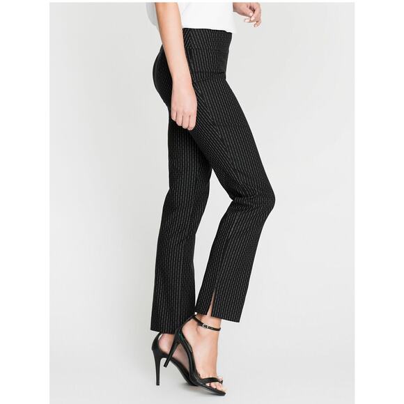 Nic + Zoe Womens Work Stretch Pant Black Onyx Broken Stripe 4P Pull On Formals - Picture 5 of 12